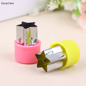 < Beartwo > 3 Cái / bộ Hình Trái Tim Ngôi Sao Hoa Cắt Rau Củ Tay Cầm Bằng Nhựa Di Động Thép Không Gỉ Cắt Trái Cây Tiện Ích Nhà Bếp Đẹp