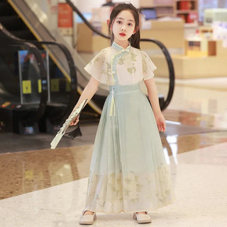 Váy mặt ngựa bé gái Hanfu 2024 Bộ đồ bé gái Phong cách Trung Quốc Trang phục cổ đại Ming Made Tang Phù hợp với trẻ em Hanfu Váy mặt ngựa bé gái Hanfu 2024 Bộ đồ bé gái Phong cách Trung Quốc Trang phục cổ đại Ming Made Tang Suit Trẻ em Hanfu 6.18