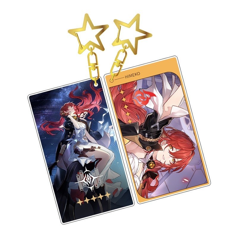 Acheron Game Honkai: Móc khóa Star Rail Firefly Mặt dây chuyền hình nón ánh sáng hai mặt