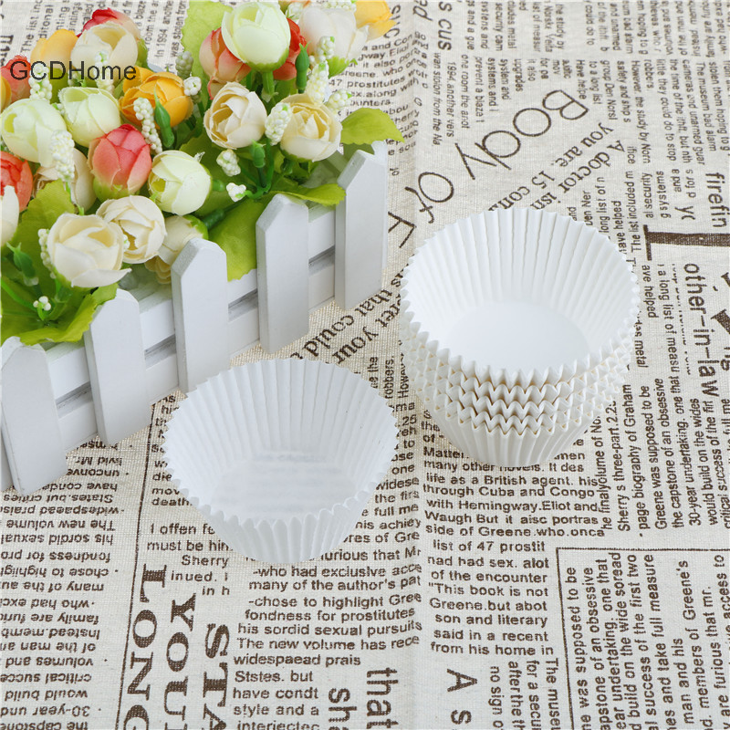 Gcdhome 100 chiếc hộp giấy cupcake trắng cốc giấy cupcake cho dụng cụ làm bánh HOT