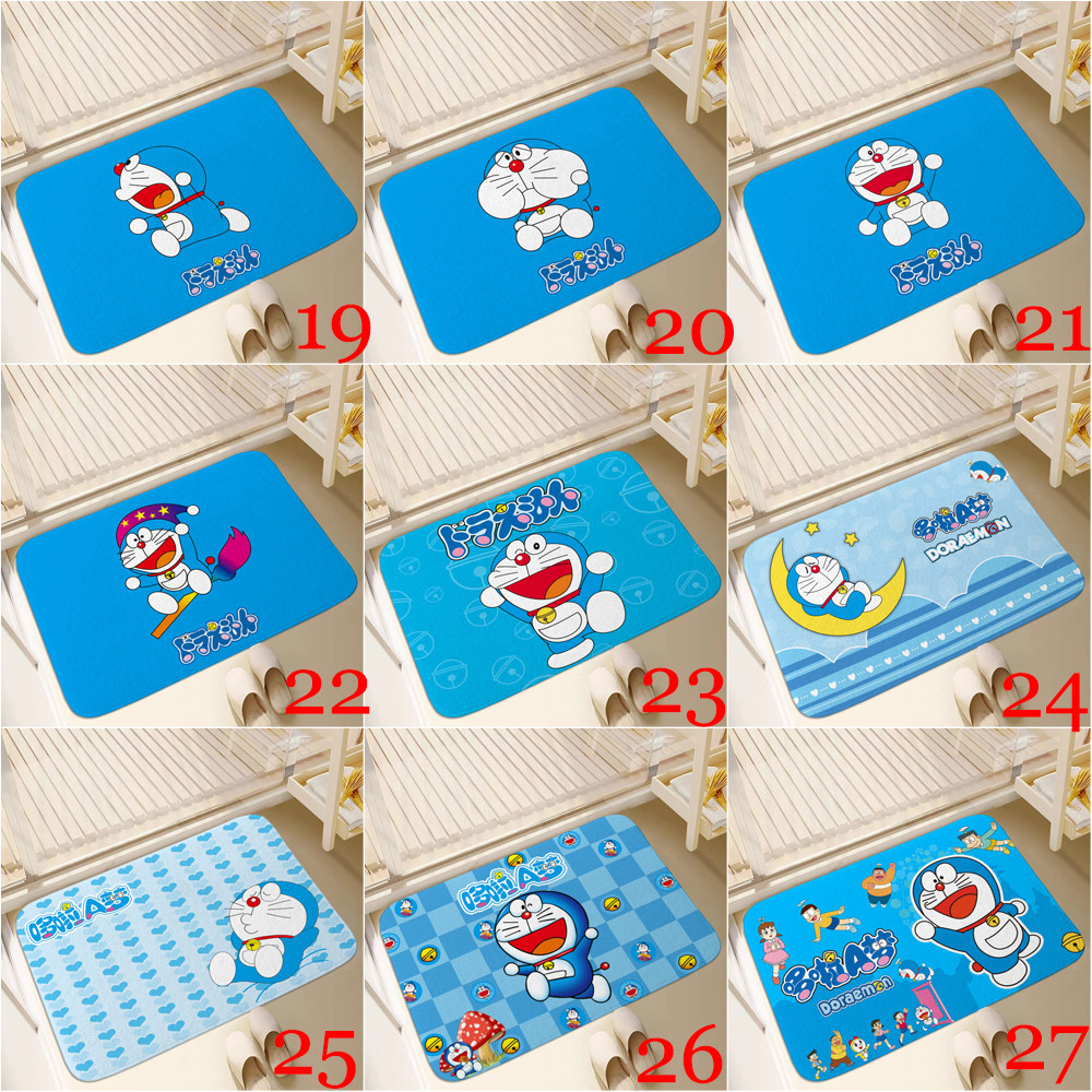 Thảm Lót Cửa Hoạt Hình Doraemon Chống Trượt 60x40cm Trang Trí Phòng Tắm