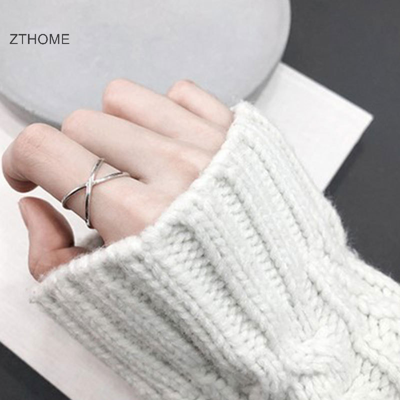 Zthome Bohemian Vintage Chữ Thập Vàng Nhẫn Nữ Cưới Hợp Thời Trang Dây Thép Không Gỉ Trang Sức Cổ Nhẫn HOT