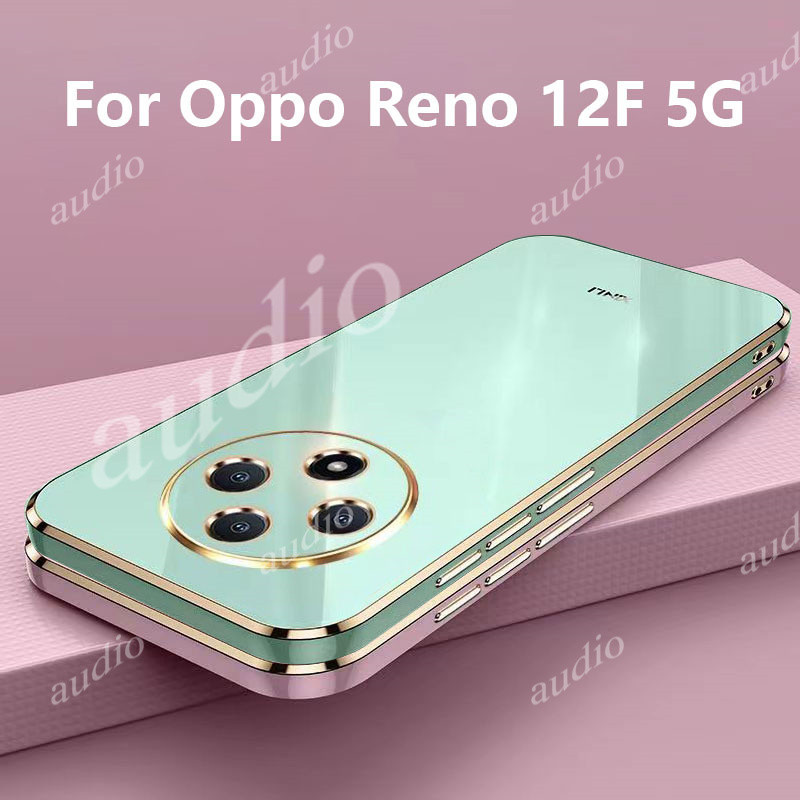 Ốp Điện Sang Trọng Cho OPPO Reno 12F 12Pro 12 F Pro 5G 4G 2024 Ốp Điện Thoại Mạ Sang Trọng Vuông Chống Sốc TPU Mềm Ốp Lưng Cho OPPO Reno12F 5G Bảo Vệ Camera Funda