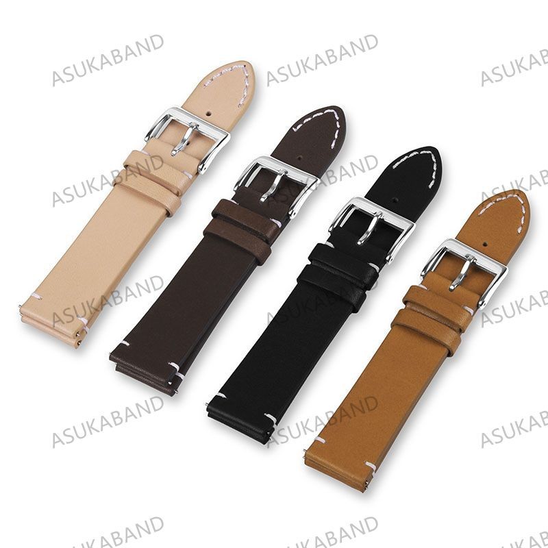 Dây đồng hồ da thật 12-24mm phát hành nhanh, siêu mỏng mềm mại cho nam nữ