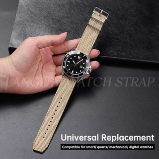 Dây đeo đồng hồ Nylon sợi lanh tự nhiên 20mm 22mm Dây đeo đồng hồ bằng vải mềm Phát hành nhanh Thể thao Sea Diver Master Watchband Dây đeo cổ tay màu đen Bay nữ Nam dệt vòng tay dệt