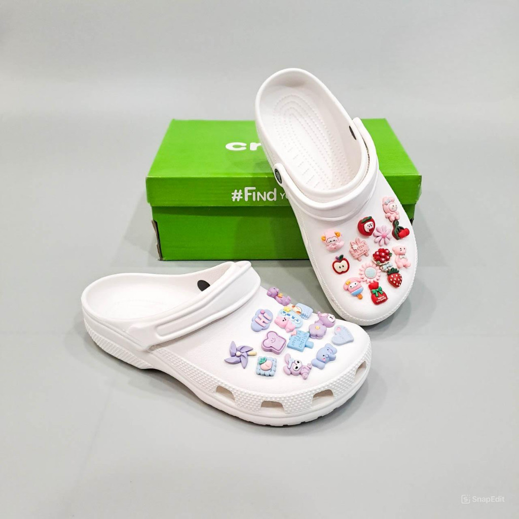 Dép classic clog unisex tặng kèm jibbitz charm dầy đẹp, dép sục nam nữ classic thiết kế đúc nguyên khối siêu nhẹ | BigBuy360 - bigbuy360.vn