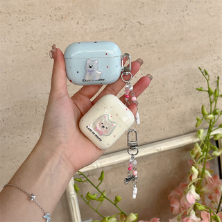 Bắn mực nơ chó cho AirPods 1 / 2 3 Pro Pro2 pro3 Airpod4 Bộ tai nghe Vỏ bảo vệ Bluetooth không dây AirPods Pro i3 i4 pro3 Vỏ bảo vệ tai nghe