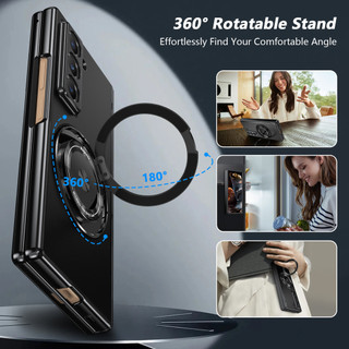 Ốp bảo vệ bản lề xoay 360 hoàn toàn mới cho Samsung Galaxy Z Fold 6 Silm SE Gấp đặc biệt 6 5 4 3 5G có màn hình Phim kính gấp khung