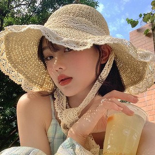 Julyhot Mũ chống nắng vành lớn thoáng khí dành cho nữ, Mũ rơm đi chơi bãi biển mùa hè Massivedeals