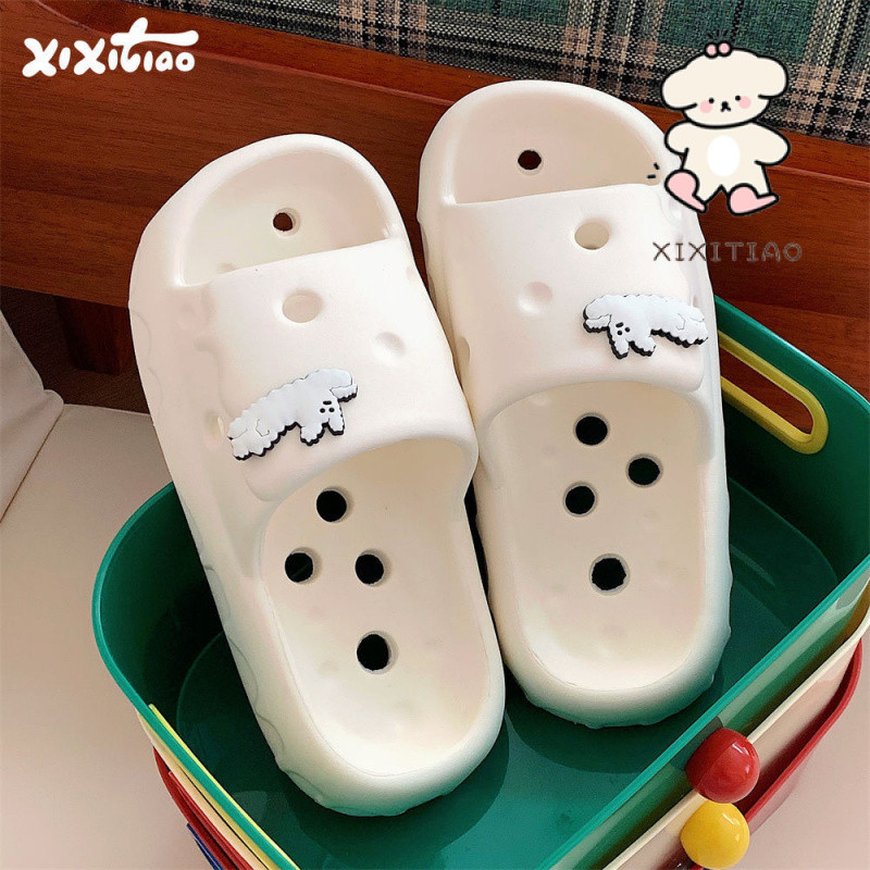 Xixitiaoins Vui Nhộn Chó Lỗ Dép Nam Nữ Hộ Gia Đình Thoải Mái Mùa Hè Cặp Đôi Phòng Tắm Tắm Nước Rò Rỉ Dép