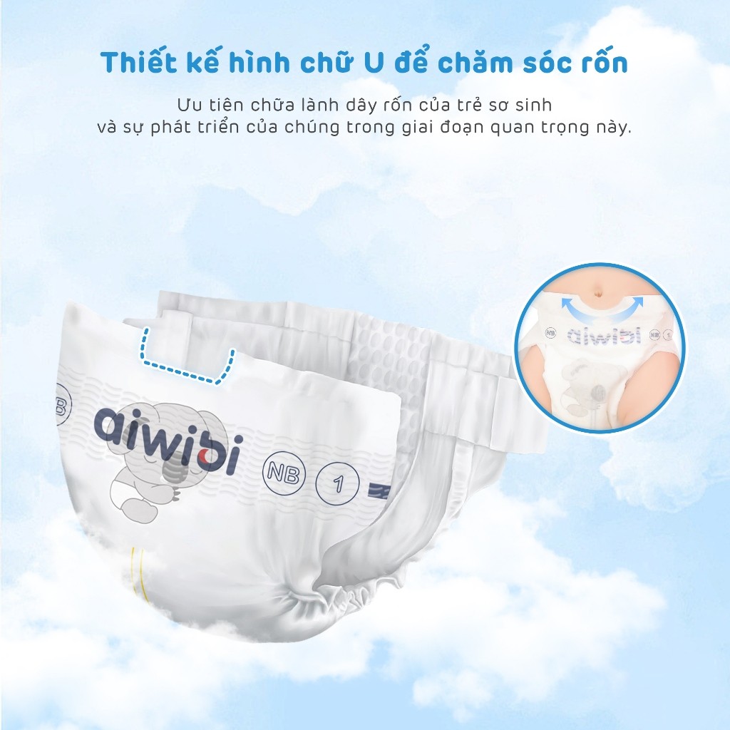 Tã/Bỉm Cho Trẻ Sơ Sinh Cao Cấp Aiwibi Siêu Thấm Hút, Chống Tràn - Gói New Born 22 Miếng