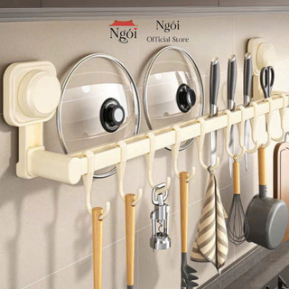 Giá để vung xoong nồi nắp nồi Móc treo đồ hút chân không nhà tắm nhà bếp đa năng chịu lực NGÓI HOME - MTD05