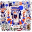 Hộp 40 Sticker Hình GRAFITI MÀU XANH CAM ĐỘC ĐÁO – Decal Trang Trí Xe - Điện Thoại - Laptop - Nón Bảo Hiểm NSX Gì Cũng