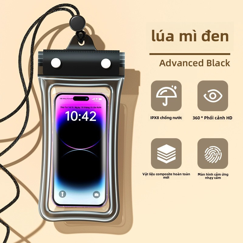 Túi điện thoại nổi chống nước, chống rơi, kín, màn cảm ứng nổi với túi khí cho bơi lội, đi bè, đi bè nước trắng