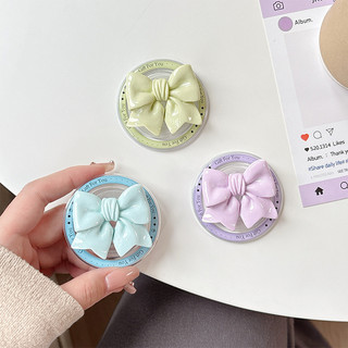 3d Nơ Màu Tròn Từ Tính Giá Đỡ Điện Thoại Cho IPhone 16 15 14 13 12 Pro Max 14 Plus Có Thể Gập Lại Pop Ring Grip Co Giãn Để Bàn Đứng P4