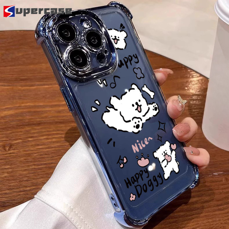 Ốp Điện Thoại Chó Con Chạy Dễ Thương Cho Xiaomi 17 Pro Max 15T Pro Xiaomi15T Xiaomi15TPro Vỏ Bảo Vệ Chống Sốc Bốn Góc Trong Suốt
