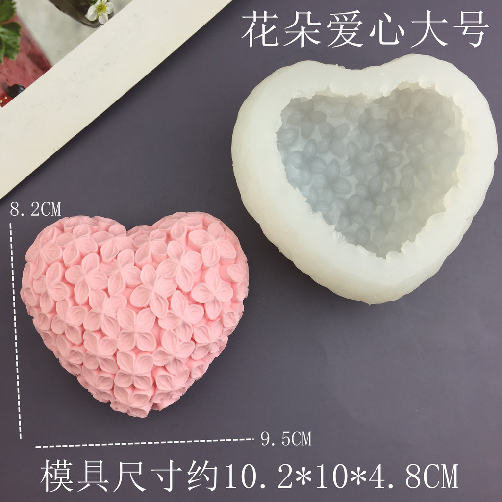 3d Hình Trái Tim Hoa Khuôn Silicon Mousse Bánh Trang Trí Khuôn Thơm Thạch Cao Khuôn Nến DIY Dụng Cụ Nướng Bánh