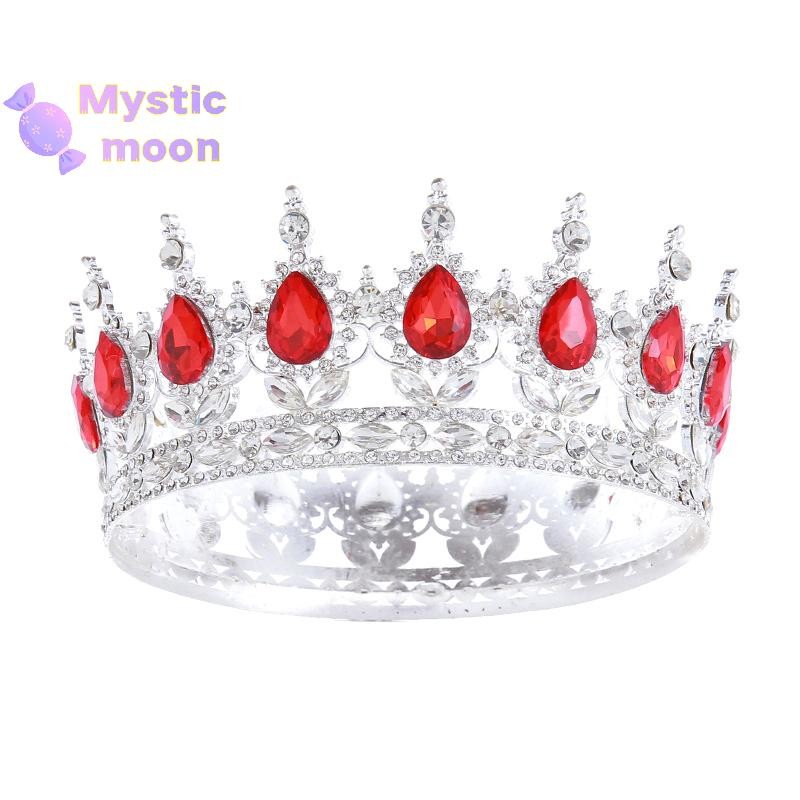 [Huyền bí] Hợp kim hình tròn Baroque xuyên biên giới Châu Âu Tiara Internet Người nổi tiếng Sinh nhật Tiara 18th Mitzvah Tiara Queen [Mới]