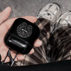 Ốp bảo vệ tai nghe hình trái tim Chrome Trend cho AirPods 1 2 3 4 AirPods Pro AirPods2 Vỏ da cứng