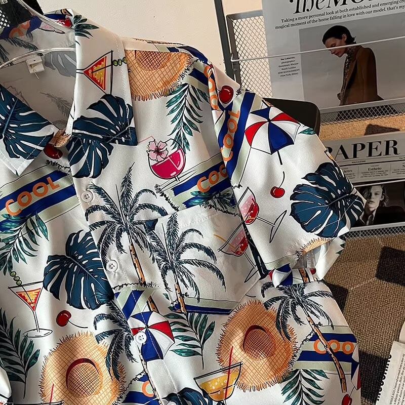 M-8xl Phiên Bản Hàn Quốc Đi Biển Áo Sơ Mi Tay Ngắn Nam Plus Size Áo Sơ Mi Rời Thường Ngày Quá Khổ Top | BigBuy360 - bigbuy360.vn