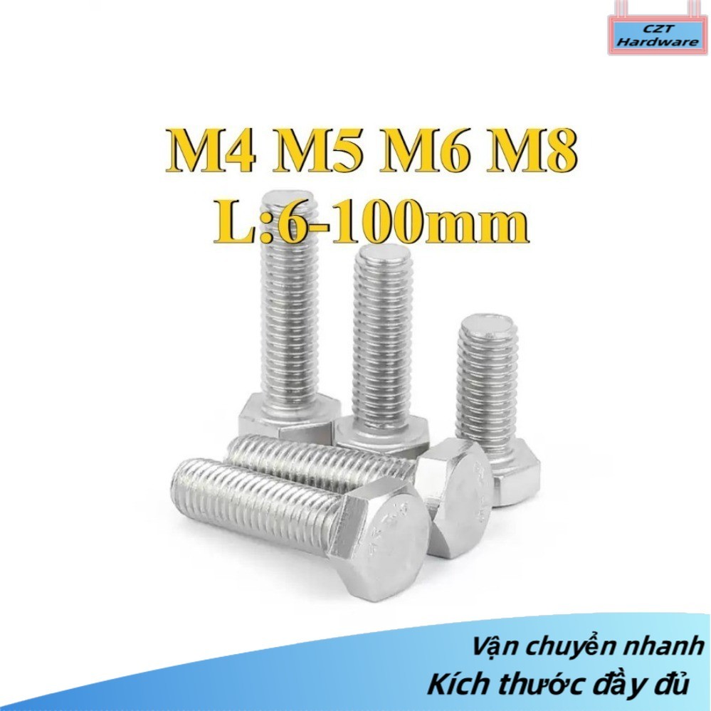 Bulong lục giác ngoài inox 304（ren ngược）, ốc inox lục giác ngoài M4 ...