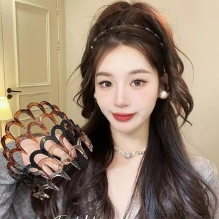 Băng đô rửa mặt gợn sóng có răng chống trượt, băng đô tắm & chăm sóc da bằng nhựa dành cho nữ, 2 màu đen / hổ phách