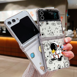 Họa Tiết Hoạt Hình Trong Suốt Vỏ Điện Thoại Cho Samsung Galaxy Z Flip 6 Flip 5 Flip 4 5G Full Bản Lề Cứng PC Gấp Dành Cho Samsung Z Flip 6 5 4 3