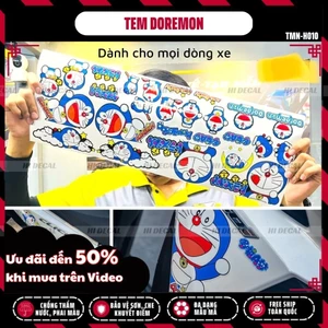 Tem Doremon dán xe cho mọi dòng xe | TMN-H010 | Decal tem Đô Rê Mon dán xe chống nước, chống phai màu