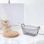 Giỏ đựng bánh mì sắt MECOVED, có tay cầm Giỏ đựng dây màu be, Giỏ đựng trái cây trang trí nhỏ cổ điển cho gia đình