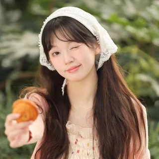 Vòng Tóc Khăn Ren Seersucker Phong Cách Hàn Quốc, Nơ Màu Sólid