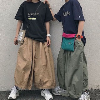 Hàn Quốc Unisex Retro Rời Co Giãn Eo Bloomers Ống Rộng Culottes Nam Nữ Sinh Viên Áo Liền Quần H 4.