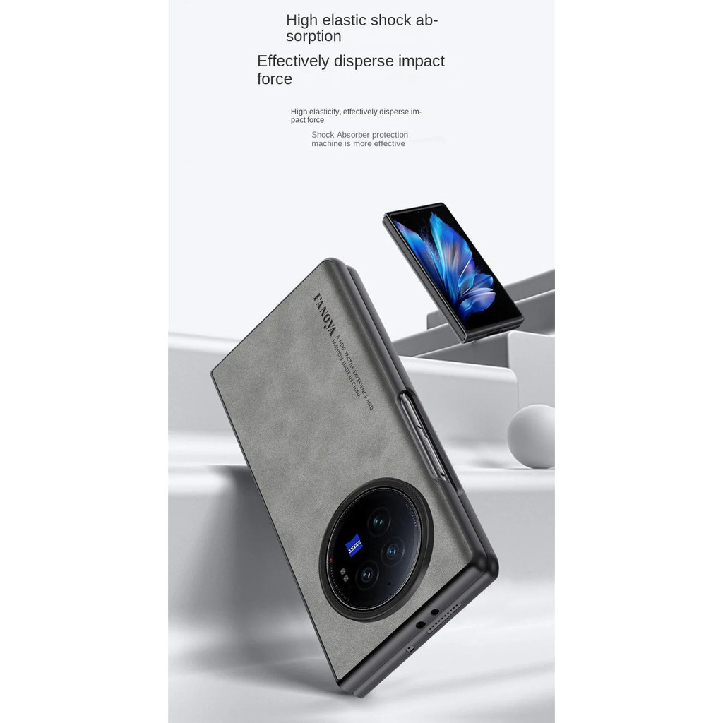 Dành Cho Vivo X Fold3 / Fold3 Pro Cao Cấp Kinh Doanh Retro Da Cao Su Mềm TPU Ốp Lưng