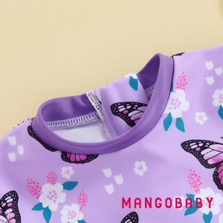 Mg-baby Girl 's Bikini Dài Tay Hoa In Hình Bướm Nơ Bơi Mùa Hè Tắm Đồ Bơi