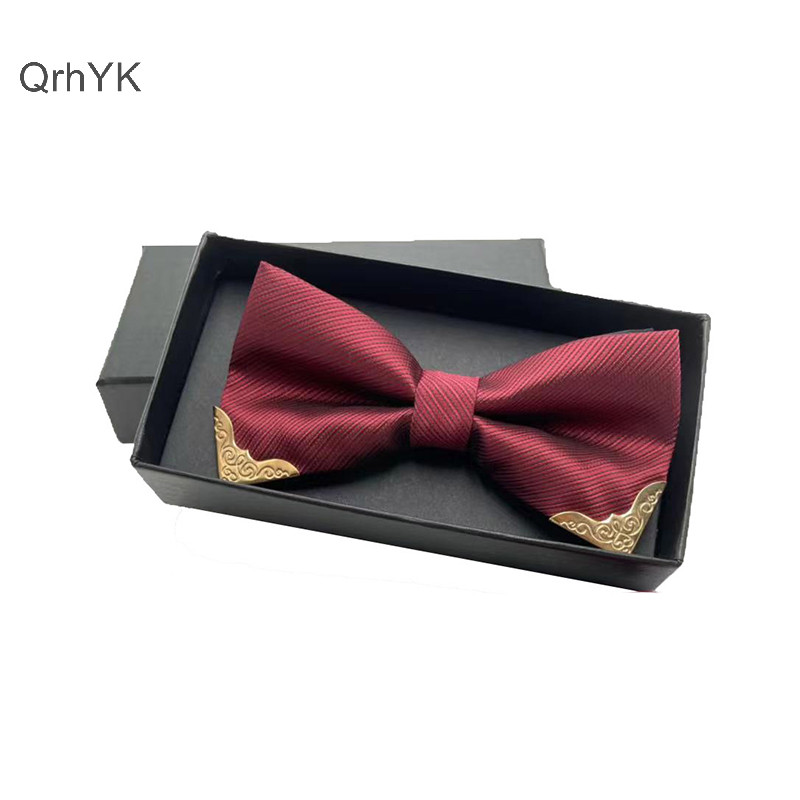 Nhà Máy Thời Trang Nam Nơ Kim Loại Chắc Chắn Cao Quý Cổ Điển Polyester Nơ Nữ Cổ Áo Dự Tiệc Cung Cấp QrhYK