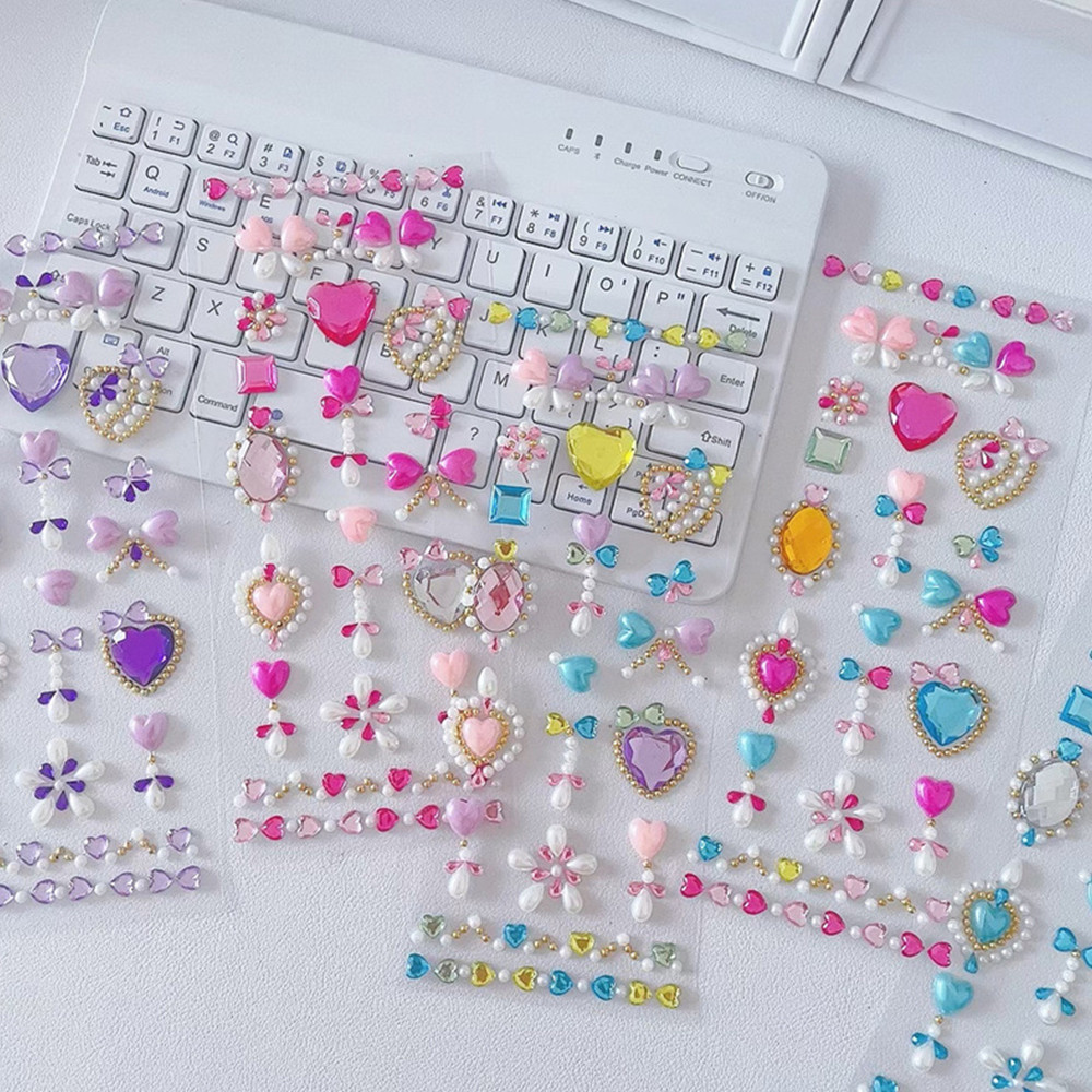 Diy Kim Cương Giả Trang Trí Mặt Mắt Trang Điểm Mũi Khoan Dùng Một Lần Hình Xăm Miếng Dán DIY Handmade Tự Dính Miếng Dán
