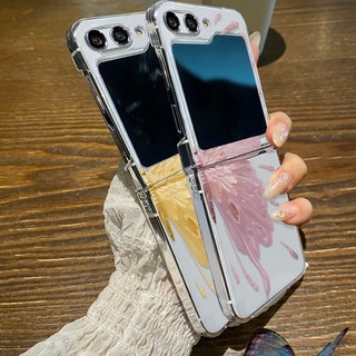 Cánh Bướm Họa Tiết Trong Suốt Cho Samsung Galaxy Z Flip 5 Flip 4 Flip 3 Trong Suốt Cứng PC Gấp Ốp điện thoại Cho Samsung Z Flip5 Flip4 Flip3