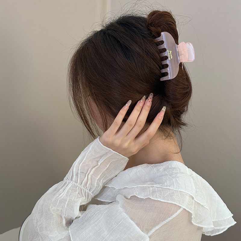 Kẹp tóc nữ Acrylic trong suốt Retro
