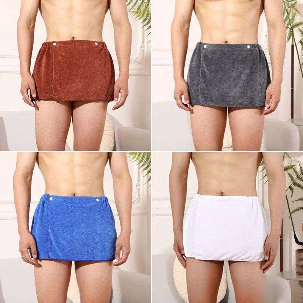 Quần Short Nam SAIA Gợi Cảm, Quần Short Tắm Bơi Ngắn, Bộ Đồ Ngủ Dày Mềm Microfiber Bên Chia Khăn Tắm Quần Dành Cho Nam