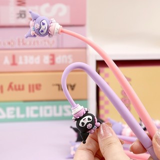 [Mực Đen] Bút Bi Silicon Thân Mềm Kuromi Lúc Lắc, Bút Bi Mực Gel Khô Nhanh, Mực Đều, Nét Chữ Đẹp