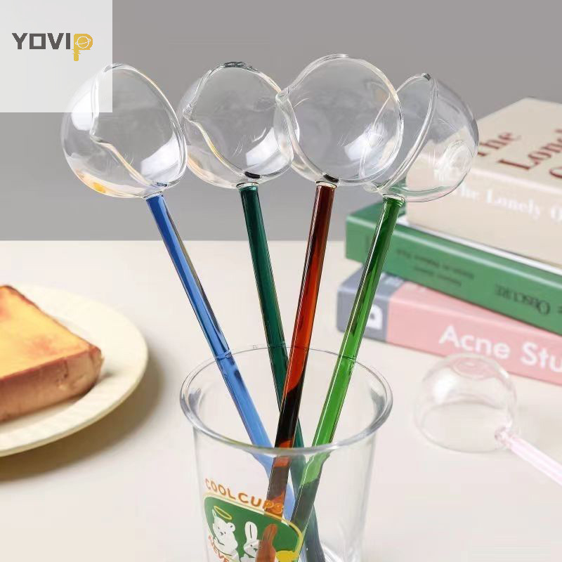 Yovip Borosilicate Thìa Thủy Tinh Có Tay Cầm Dài Trong Suốt Nước Sốt Chịu Nhiệt Thìa Canh Có Vòi Thìa Tráng Miệng Nhà Bếp Thanh Đảng VN