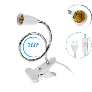 Giá đỡ đèn bàn linh hoạt 360 độ E27 Ổ cắm đèn đế Cáp kẹp cổ ngỗng có công tắc bật tắt cho cây trồng gia đình 17VN1
