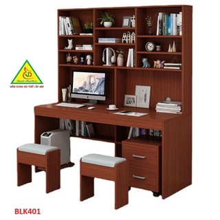 Bàn học, làm việc liền kệ gỗ MDF BLK401 - VĐ Smart Furrniture NỘI THẤT LẮP RÁP VIENDONGADV