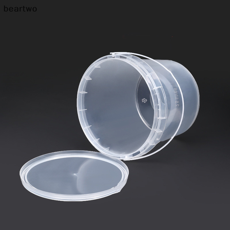 < Beartwo > Thùng + Nắp Nhựa 150ML-1500ML - Trắng Trống Có Tay Cầm - Thùng Đựng Thực Phẩm Lớn Đẹp