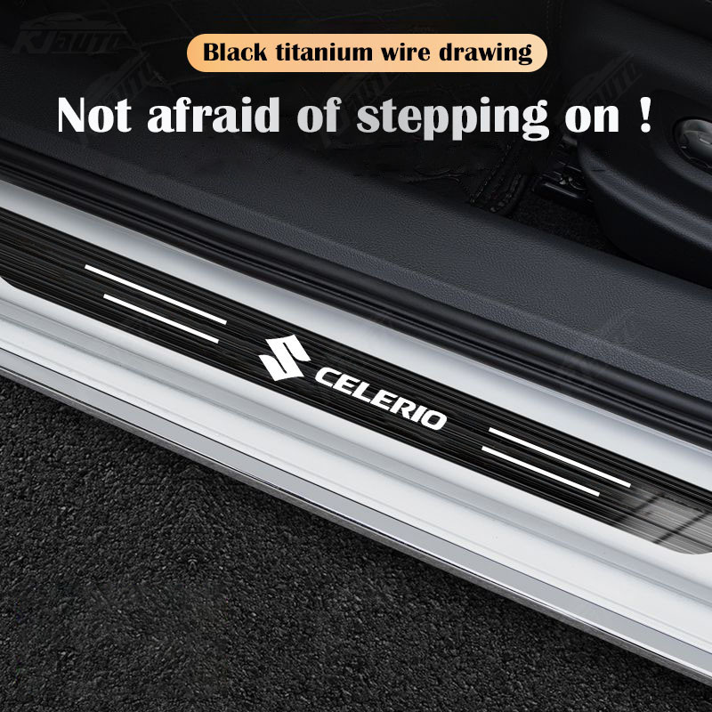 ✨Suzuki Celerio Cao Cấp Tùy Chỉnh Kim Loại Sill Bảo Vệ Chống Trầy Xước Chống Bụi Bẩn Thép Không Gỉ Bảo Vệ Cửa Xe Ô Tô Miếng Dán Trang Trí Phụ Kiện