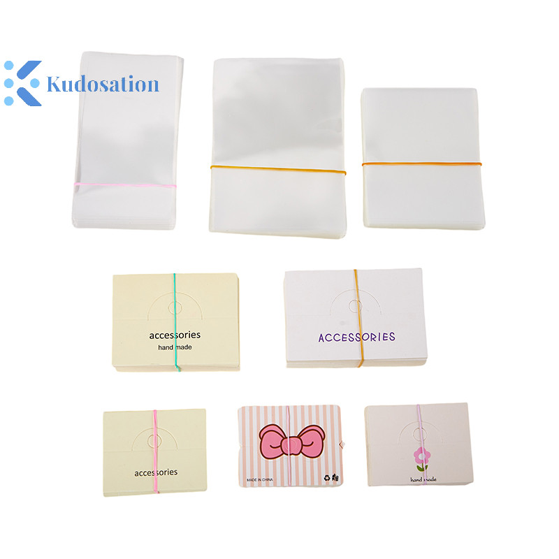 Kudosation 50 Chiếc Phụ Kiện Tóc Dễ Thương Bìa Cứng Hiển Thị Thẻ Nhãn Phẳng Miệng Túi Đựng Thẻ Tông Gói Tóc Thủ Công Treo Thẻ Thẻ Gói