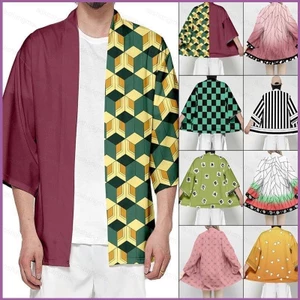 Anime Demon Slayer: Kimetsu No Yaiba Cosplay Cardigan Kimono Haori Rời Nhân Quả Áo Tanjirou Nezuko Áo Plus Size
