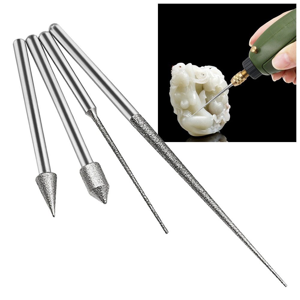< Welv > Thanh mài kim khắc 3mm Máy khoan Mini Khoan khắc kim cương