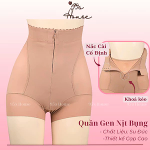 Quần Gen Định Hình Khoá Kéo Chống Lộ Viền Cạp Cao Siết Eo Ôm Bụng Cao Cấp QG17-1