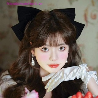 {FH Fashion} Nơ Barrette cỡ lớn mới dành cho phụ nữ Mũ nhung Nơ Kẹp tóc Phụ kiện tóc.
