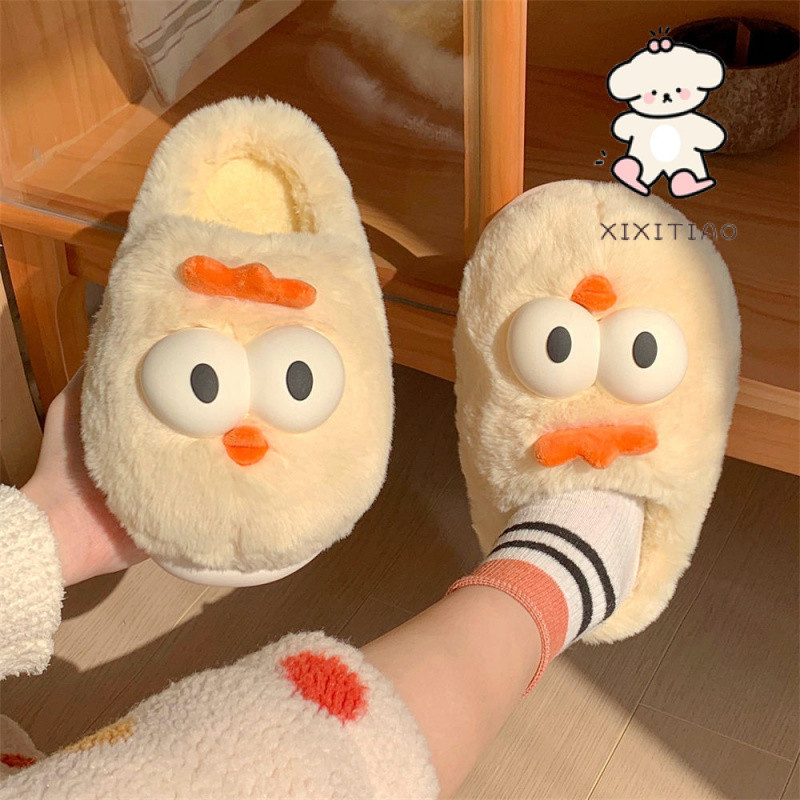 Xixitiao Dép Cotton Thu Đông Phòng Ngủ Thời Trang Đế Mềm Ấm Baotou Dễ Thương Sang Trọng